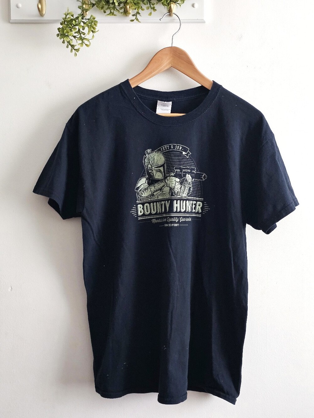 Star Wars Boba Fett Bounty Hunter Graphic T Shirt Mens Large Black Gildan Heavy